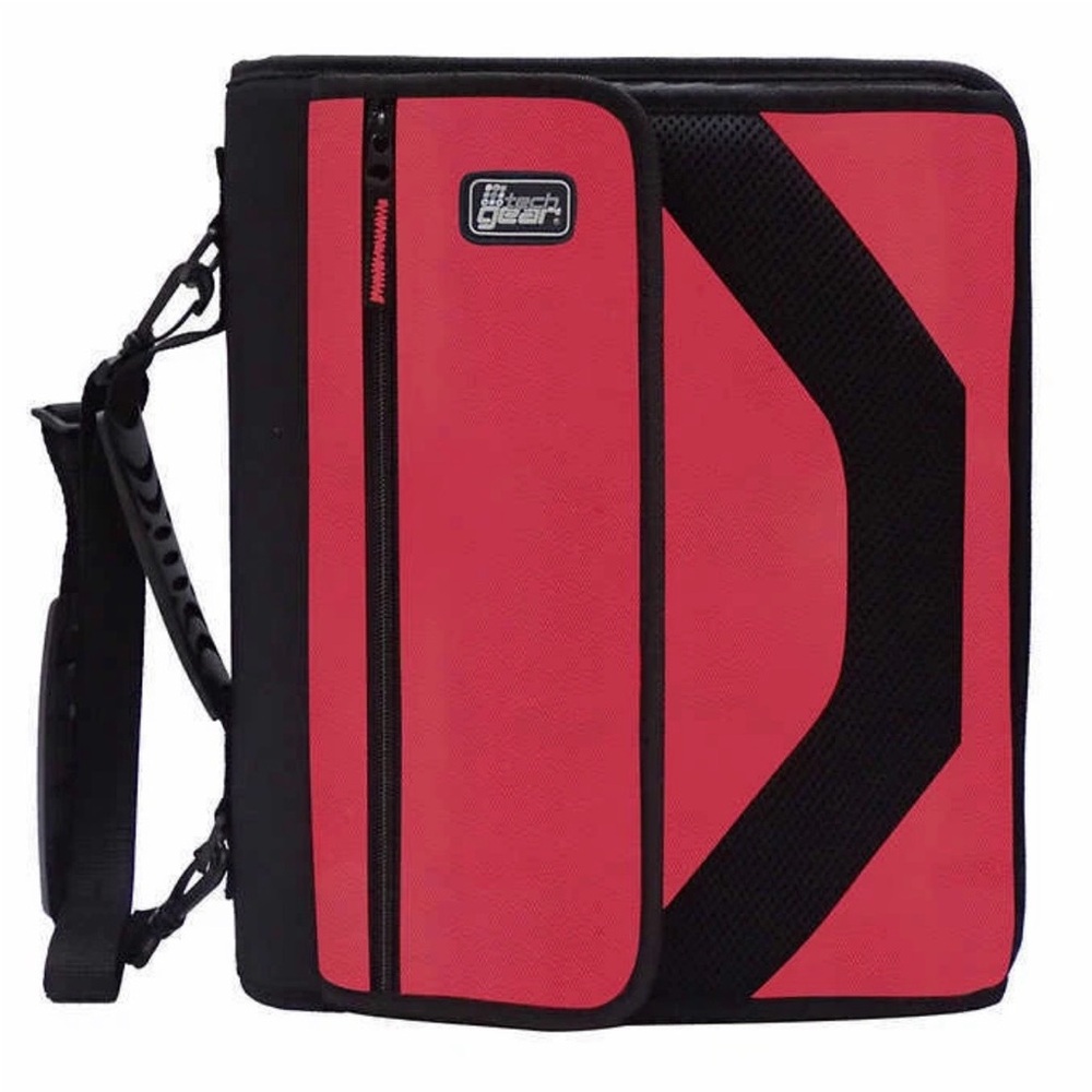 Tech Gear, 2" D Ring Multi-Purpose School Zipper Binder Organizer | Red